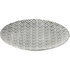Gifi Assiette plate ronde motif géométrique noir et blanc| Vaisselle Et Accessoires De Table