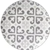 Gifi Assiette plate ronde motif carreau de ciment gris et blanc| Vaisselle Et Accessoires De Table