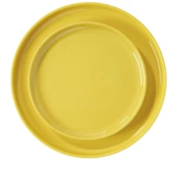 Gifi Assiette plate ronde Oslo jaune moutarde| Vaisselle Et Accessoires De Table
