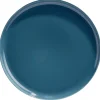 Gifi Assiette plate ronde Oslo porcelaine bleu uni| Vaisselle Et Accessoires De Table