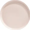 Gifi Assiette plate ronde Oslo porcelaine rose uni| Vaisselle Et Accessoires De Table
