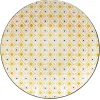 Gifi Assiette plate ronde Praia motif blanc jaune noir| Vaisselle Et Accessoires De Table