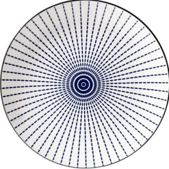 Gifi Assiette plate style japonais porcelaine bleu blanc| Vaisselle Et Accessoires De Table