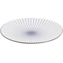 Gifi Assiette plate style japonais porcelaine bleu blanc| Vaisselle Et Accessoires De Table