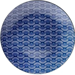 Gifi Assiette plate style japonais porcelaine bleu blanc| Vaisselle Et Accessoires De Table