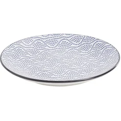 Vaisselle Et Accessoires De Table<Gifi Assiette plate style japonais porcelaine bleu blanc
