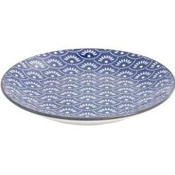 Vaisselle Et Accessoires De Table<Gifi Assiette plate style japonais porcelaine bleu blanc