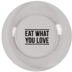 Gifi Assiette plate transparente design "eat what you love"| Vaisselle Et Accessoires De Table