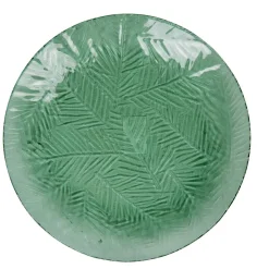 Gifi Assiette plate vert motif feuilles tropicales en relief| Vaisselle Et Accessoires De Table