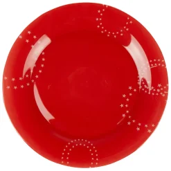 Gifi Assiette plate Zana rouge motifs étoiles blanches| Vaisselle Et Accessoires De Table