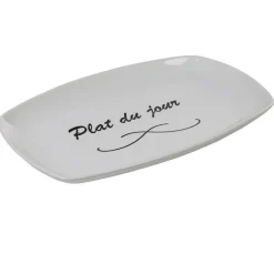 Vaisselle Et Accessoires De Table<Gifi Assiette rectangulaire blanche message plat du jour