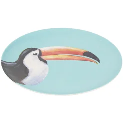 Gifi Assiette ronde en résine mélaminée design exotique| Vaisselle Et Accessoires De Table