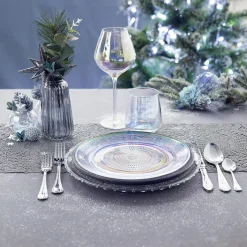Gifi Assiette ronde plate décor ciselé design irisé| Vaisselle Et Accessoires De Table