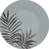 Gifi Assiette ronde plate porcelaine décor feuillage| Vaisselle Et Accessoires De Table