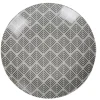 Gifi Assiette ronde plate porcelaine zig zag blanc gris| Vaisselle Et Accessoires De Table