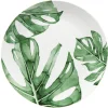 Gifi Assiette ronde plate porcelaine design feuille jungle| Vaisselle Et Accessoires De Table