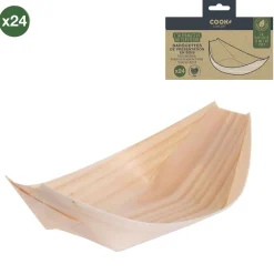 Gifi Barquette de présentation snacking bateau en bois x24| Vaisselle Et Accessoires De Table