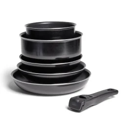 Cuisson<Gifi Batterie de cuisine 6 pièces aluminium noir