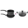 Cuisson<Gifi Batterie de cuisine tous feux dont induction x3 avec couvercle