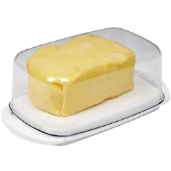 Préparation Culinaire<Gifi Beurrier socle blanc avec couvercle transparent