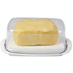Préparation Culinaire<Gifi Beurrier socle blanc avec couvercle transparent
