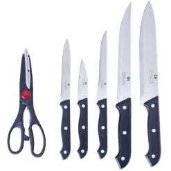 Préparation Culinaire<Gifi Bloc en bois 5 couteaux de cuisine et ciseaux
