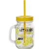 Gifi Bocal à anse avec paille décor citron| Vaisselle Et Accessoires De Table