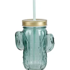 Vaisselle Et Accessoires De Table<Gifi Bocal à paille avec couvercle forme cactus
