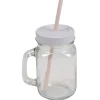 Gifi Bocal à paille en verre irisé avec couvercle| Vaisselle Et Accessoires De Table