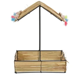 Vaisselle Et Accessoires De Table<Gifi Bocal à paille et couvercle style tropical avec support x4