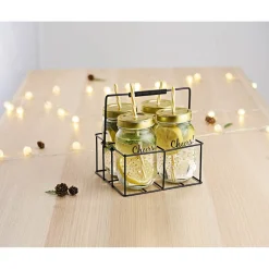 Gifi Bocal avec paille et support x4| Vaisselle Et Accessoires De Table