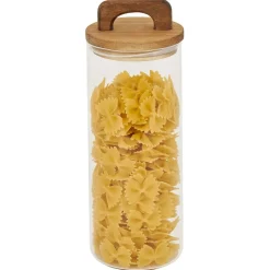 Conservation Alimentaire<Gifi Bocal de conservation 1,1L en verre avec couvercle en bois Ø9,5xH20cm