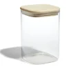 Conservation Alimentaire<Gifi Bocal de conservation 1L en verre avec couvercle en bois