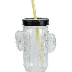 Vaisselle Et Accessoires De Table<Gifi Bocal forme cactus vert avec paille