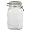 Conservation Alimentaire<Gifi Bocal hermétique carré verre couvercle motif ethnique 1,5 L