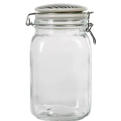 Conservation Alimentaire<Gifi Bocal hermétique carré verre couvercle motif ethnique 1,5 L