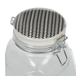 Conservation Alimentaire<Gifi Bocal hermétique carré verre couvercle motif ethnique 1,5 L