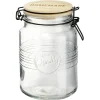 Conservation Alimentaire<Gifi Bocal hermétique rond transparent avec couvercle en bambou H16,5 cm