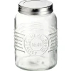 Conservation Alimentaire<Gifi Bocal hermétique rond transparent avec couvercle en métal H13 cm