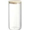 Conservation Alimentaire<Gifi Bocal rond transparent avec couvercle en bois 1,4L