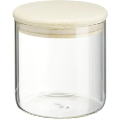 Conservation Alimentaire<Gifi Bocal rond transparent avec couvercle en bois 0,6L