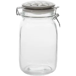 Conservation Alimentaire<Gifi Bocal transparent avec couvercle design carreau de ciment 1,5 L