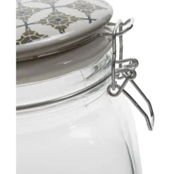 Conservation Alimentaire<Gifi Bocal transparent avec couvercle design carreau de ciment 1,5 L