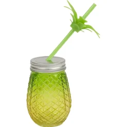 Vaisselle Et Accessoires De Table<Gifi Bocal verre et paille ananas coloré