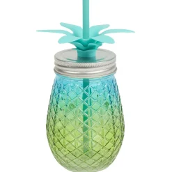 Vaisselle Et Accessoires De Table<Gifi Bocal verre et paille ananas coloré