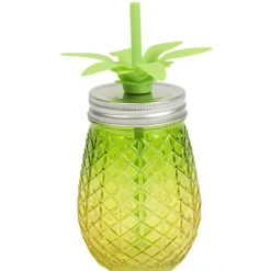 Vaisselle Et Accessoires De Table<Gifi Bocal verre et paille ananas coloré