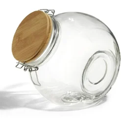 Conservation Alimentaire<Gifi Bocal verre transparent 2,1L avec couvercle bambou et clip en fer