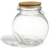 Conservation Alimentaire<Gifi Bocal verre transparent 1,6L avec couvercle bambou et clip en fer