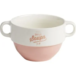 Gifi Bol à soupe en faïence bicolore 600 ml| Vaisselle Et Accessoires De Table