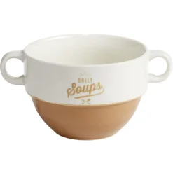 Gifi Bol à soupe en faïence bicolore 600 ml| Vaisselle Et Accessoires De Table